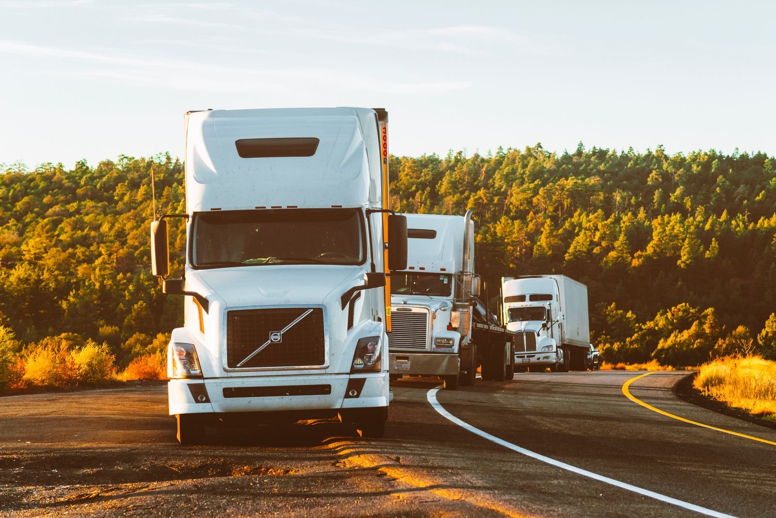 Inland truck moving containers